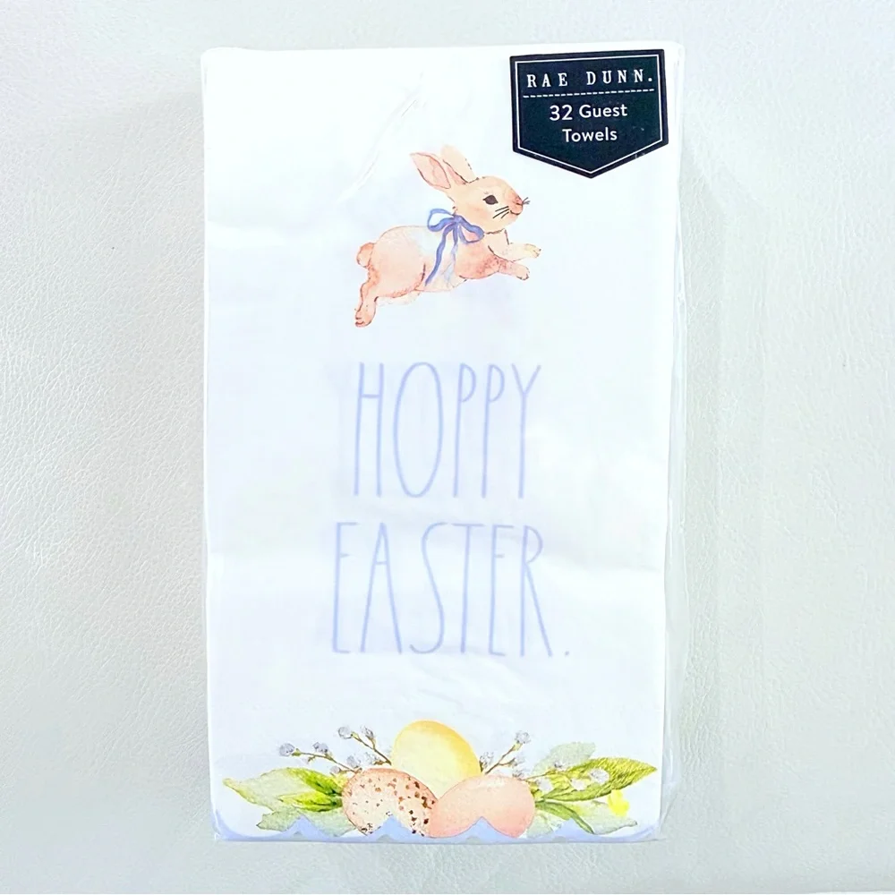 Rae Dunn HOPPY EASTER 32 Piece Disposable Guest Towels